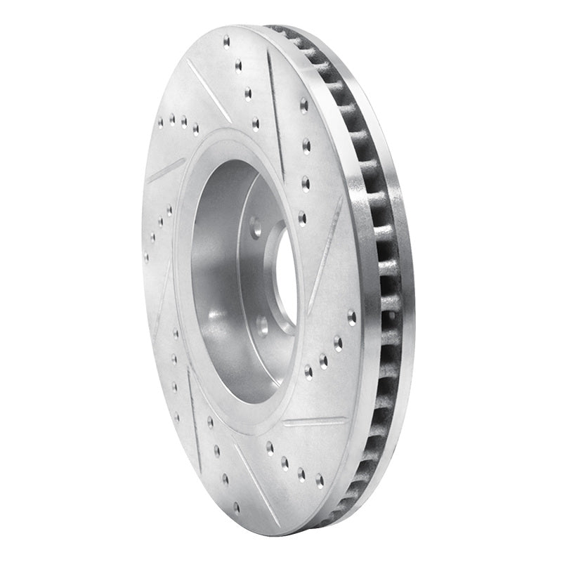 R1 Concepts R1 05-14 Infiniti FX37 Front Left Drilled & Slotted Silver Brake Rotor