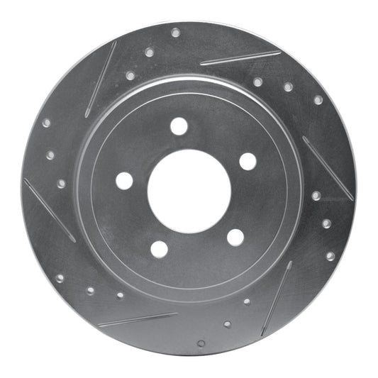 R1 Concepts R1 05-08 Ford Escape Rear Left Drilled & Slotted Silver Brake Rotor