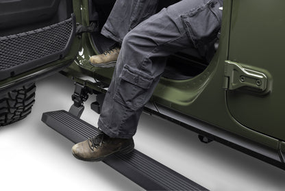 Go Rhino RealTruck 20-24 Jeep Gladiator CC 4dr VoltStep Electric Running Board Kit (Cut/Drill Req.) - Tex Blk