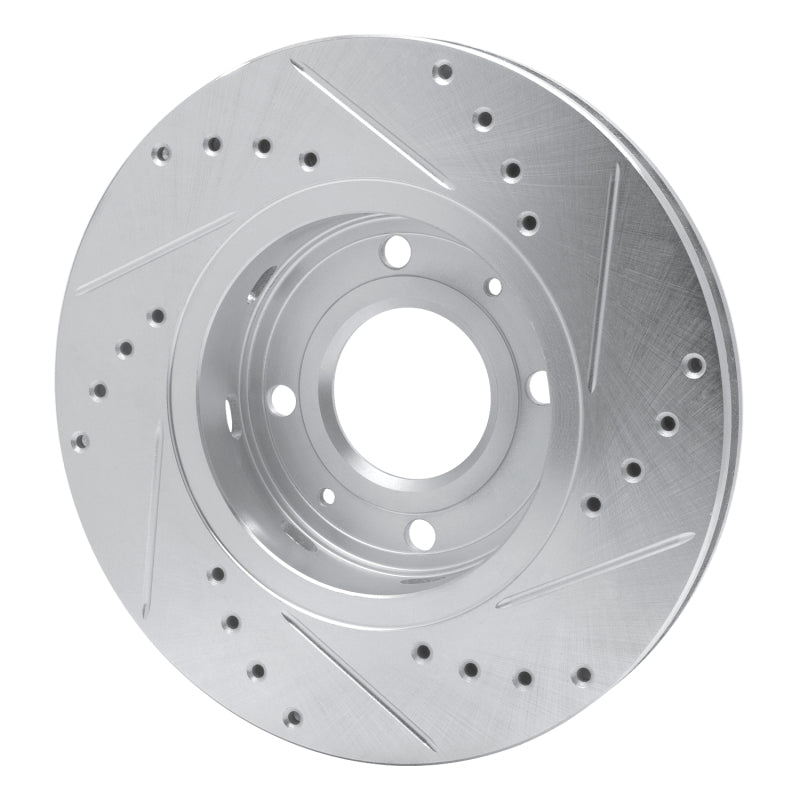 R1 Concepts R1 00-04 Volvo S40 Front Left Drilled & Slotted Silver Brake Rotor