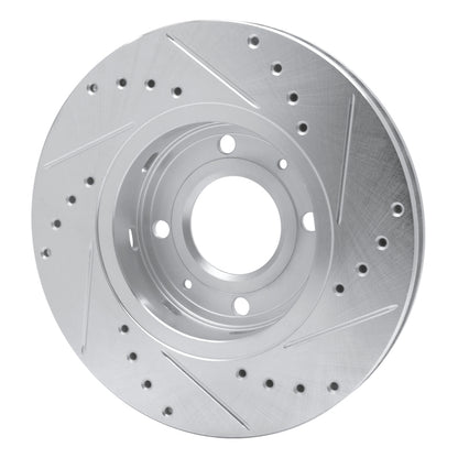 R1 Concepts R1 00-04 Volvo S40 Front Left Drilled & Slotted Silver Brake Rotor