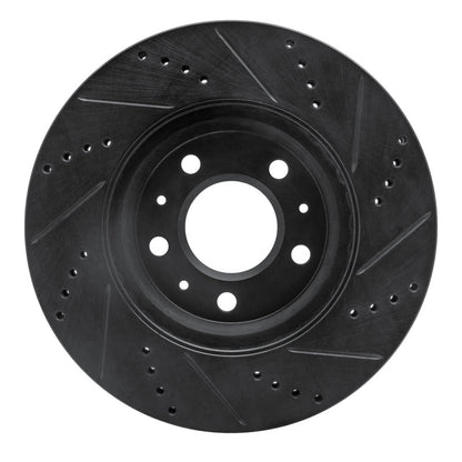 R1 Concepts R1 03-08 Cadillac STS Front Left Drilled & Slotted Black Brake Rotor