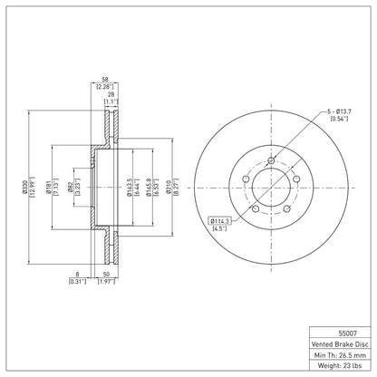 DFC 03-05 Lincoln Aviator Front Brake Rotor
