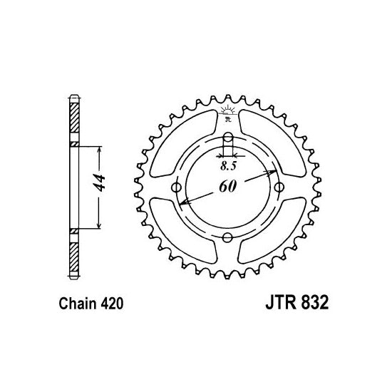 JT JTR832,32 Chain Sprocket
