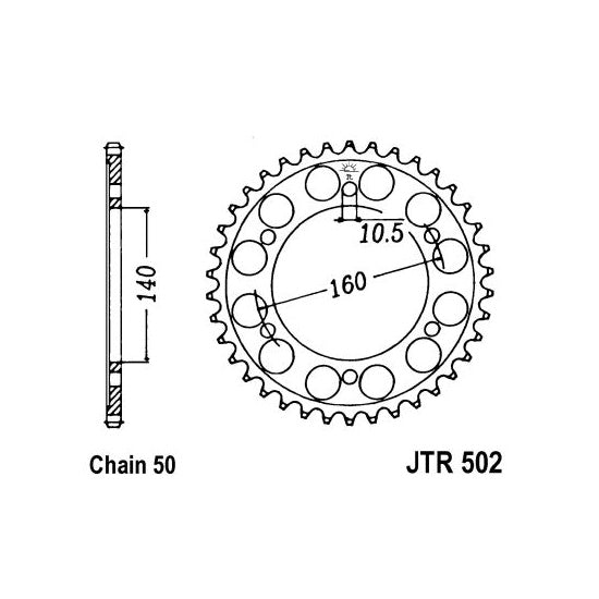JT JTR502,50 Chain Sprocket