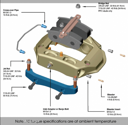 PFC 900.900.104.19 BLEED NIPPLES 4 X CALIPER FOR PORSCHE CAYMAN GT4 CLUBSPORT GT4CS/ 991 CUP (WITH ABS USE 331 COMPOUND)