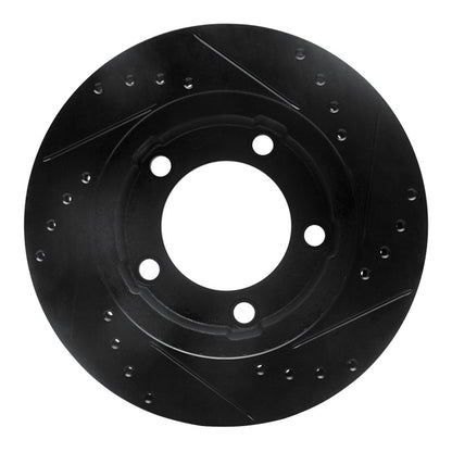 R1 Concepts R1 80-93 Dodge Ramcharger 4WD Front Left Drilled & Slotted Black Brake Rotor