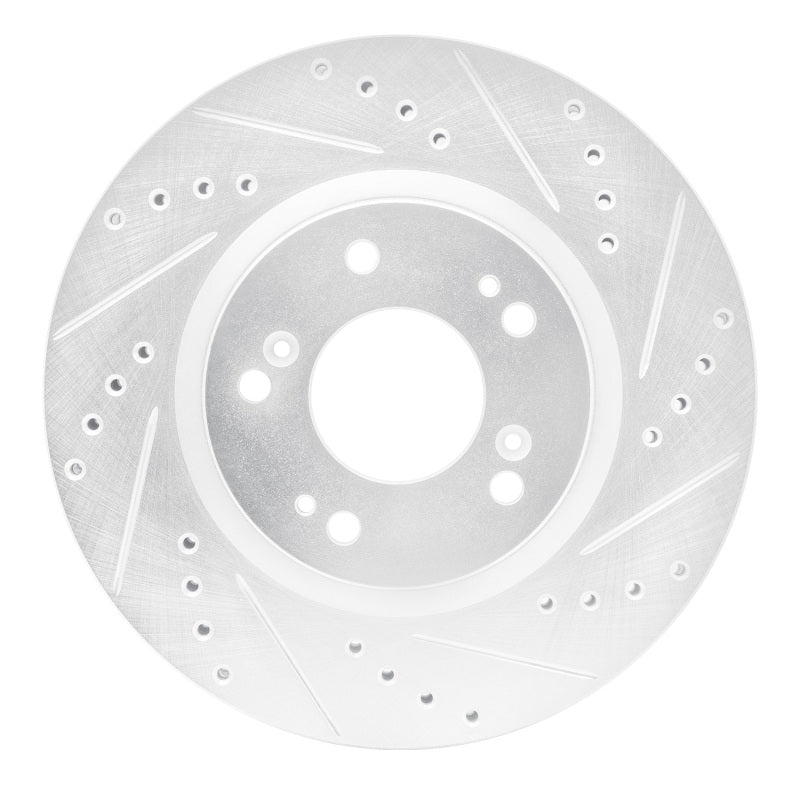 R1 Concepts R1 04-12 Mitsubishi Eclipse Front Right Drilled & Slotted Silver Brake Rotor