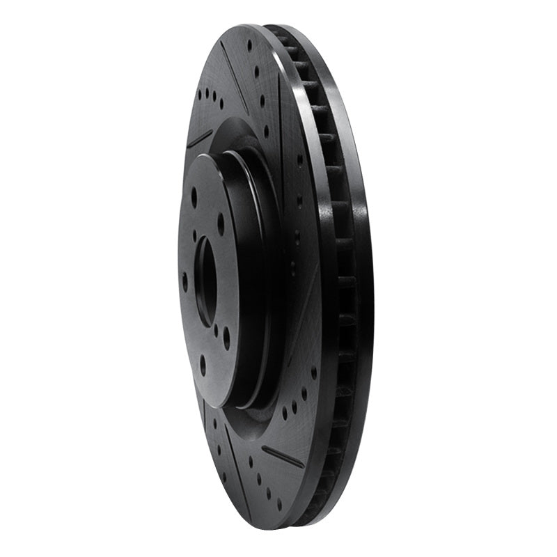 R1 Concepts R1 -24 Subaru Forester Front Right Drilled & Slotted Black Brake Rotor