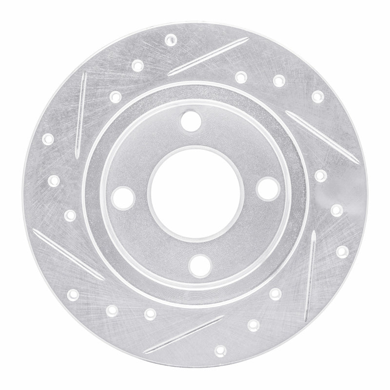 R1 Concepts R1 78-90 Dodge Charger Front Right Drilled & Slotted Silver Brake Rotor