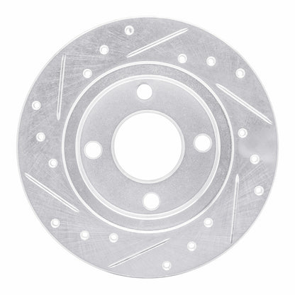 R1 Concepts R1 78-90 Dodge Charger Front Right Drilled & Slotted Silver Brake Rotor