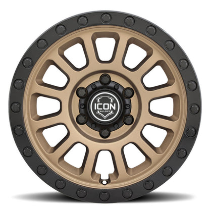 ICON Hulse 17x8.5 / 6x5.5 / 25mm / 5.75in BS Satin Bronze w/ Gloss Black Lip