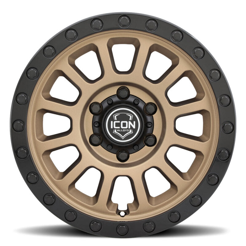 ICON Hulse 18x9 / 6x5.5 / 0mm / 5in BS Satin Bronze w/ Gloss Black Lip