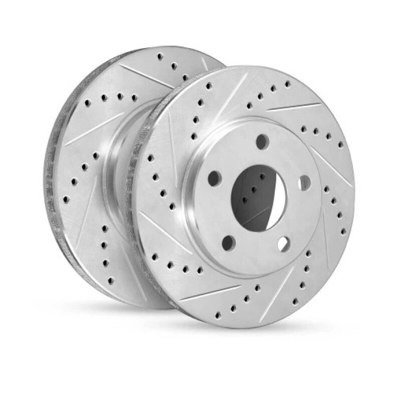 R1 Concepts R1 12-18 Chevrolet S10 Front Left Drilled & Slotted Silver Brake Rotor