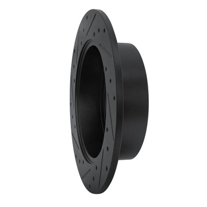 R1 Concepts R1 08-13 Toyota Highlander Rear Right Drilled & Slotted Black Brake Rotor