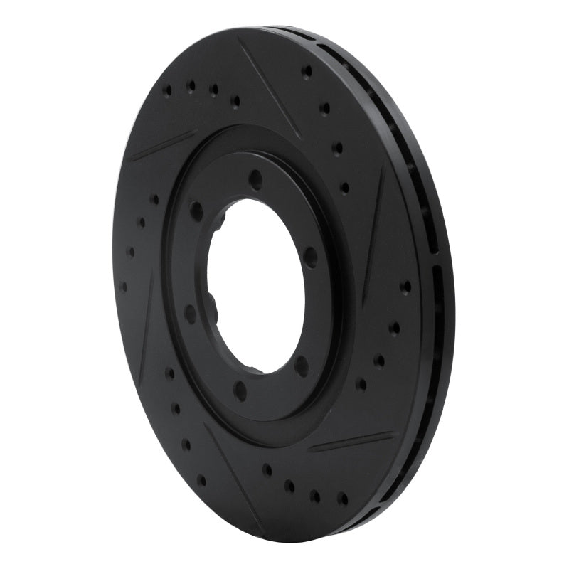 R1 Concepts R1 87-93 Mazda B2200 Front Right Drilled & Slotted Black Brake Rotor