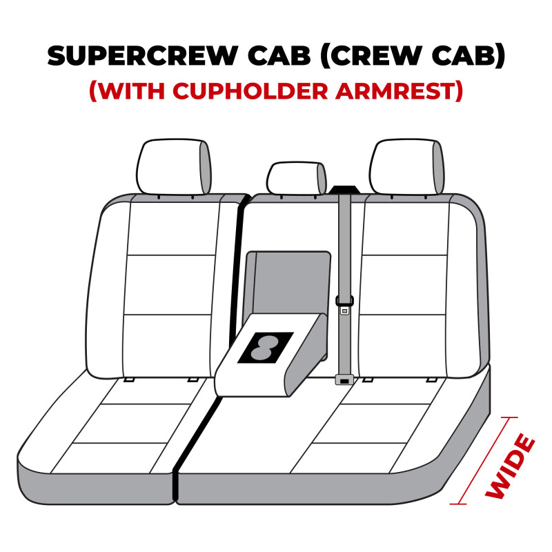Covercraft 21-24 Ford F-250 Polycotton SeatSaver Custom Second Row Seat Covers - Charcoal