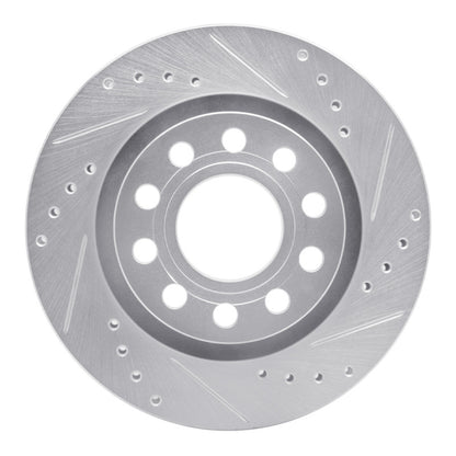 R1 Concepts R1 04-05 Audi ALLROAD Rear Right Drilled & Slotted Silver Brake Rotor