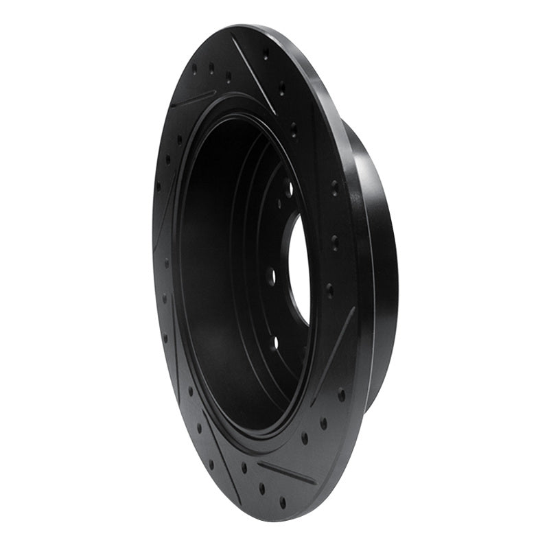 R1 Concepts R1 16-22 Hyundai Tucson Rear Left Drilled & Slotted Black Brake Rotor