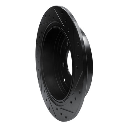 R1 Concepts R1 16-22 Hyundai Tucson Rear Left Drilled & Slotted Black Brake Rotor