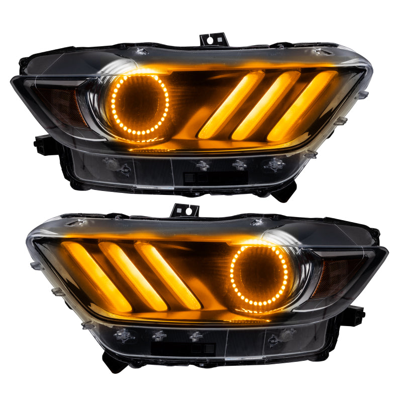 ORACLE Lighting Oracle 15-17 Ford Mustang V6/GT/Shelby DRL w/ Halo Kit - ColorSHIFT w/o Controller