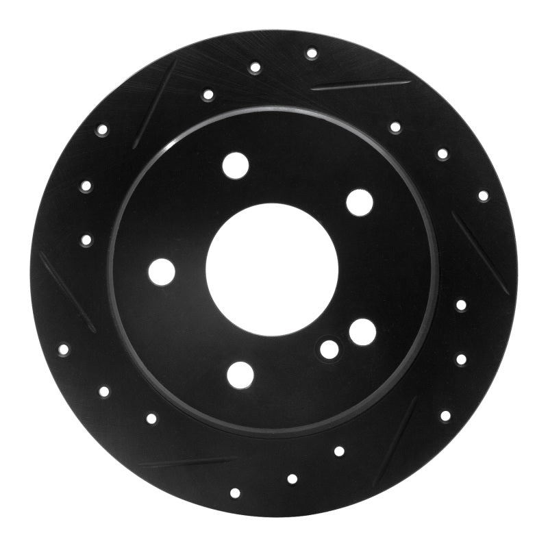 R1 Concepts R1 94-98 Mercedes-Benz C280 Rear Left Drilled & Slotted Black Brake Rotor