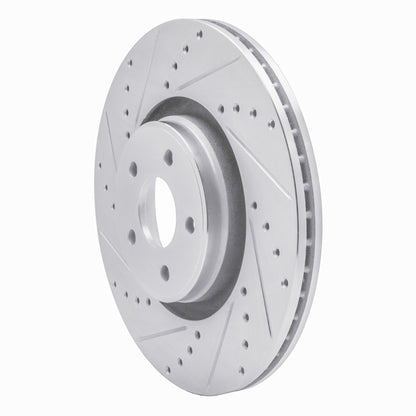 R1 Concepts R1 14-19 Ford Focus Front Left Drilled & Slotted Silver Brake Rotor