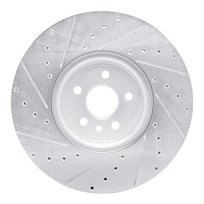 R1 Concepts R1 17-20 Jaguar F-Pace Front Right Drilled & Slotted Silver Brake Rotor