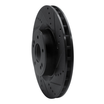 R1 Concepts R1 10-16 Hyundai Genesis Coupe Front Right Drilled & Slotted Black Brake Rotor