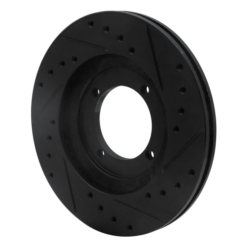 R1 Concepts R1 92-98 Hyundai Tiburon Front Left Drilled & Slotted Black Brake Rotor