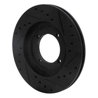R1 Concepts R1 92-98 Hyundai Tiburon Front Left Drilled & Slotted Black Brake Rotor