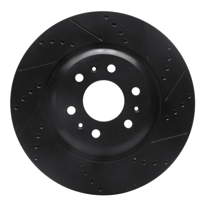 R1 Concepts R1 04-09 Cadillac SRX Front Right Drilled & Slotted Black Brake Rotor