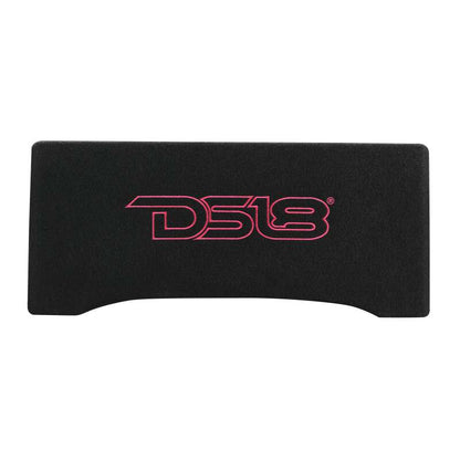 DS18 Single 10in Shallow Subwoofer and Enclosure 600 Watts RMS Downfiring Sealed Black Carpet