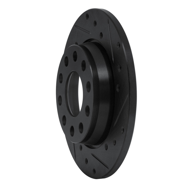R1 Concepts R1 01-03 Volkswagen EuroVan Front Right Drilled & Slotted Black Brake Rotor