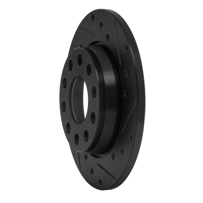 R1 Concepts R1 01-03 Volkswagen EuroVan Front Right Drilled & Slotted Black Brake Rotor