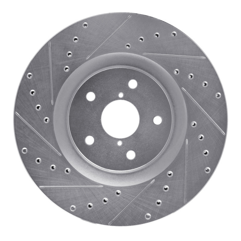 R1 Concepts R1 19-23 Subaru ASCENT Front Right Drilled & Slotted Silver Brake Rotor