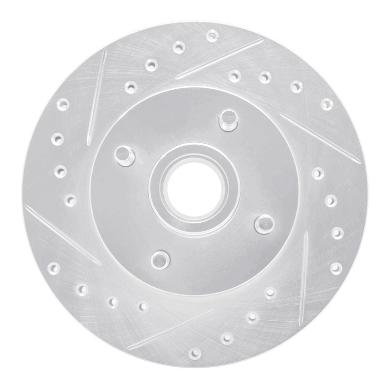 R1 Concepts R1 78-93 Ford Thunderbird Front Left Drilled & Slotted Silver Brake Rotor
