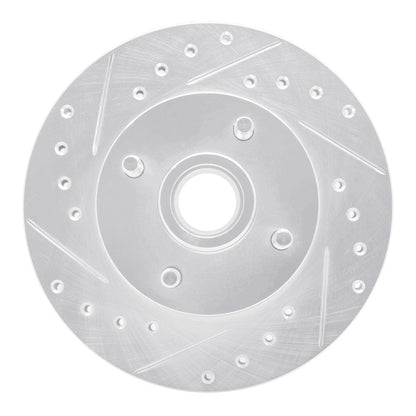 R1 Concepts R1 78-93 Ford Thunderbird Front Left Drilled & Slotted Silver Brake Rotor