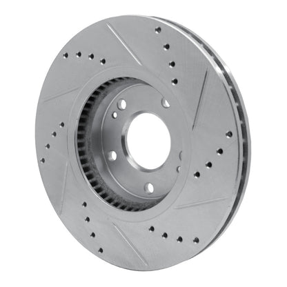 R1 Concepts R1 07-09 Hyundai SANTA FE Front Left Drilled & Slotted Silver Brake Rotor