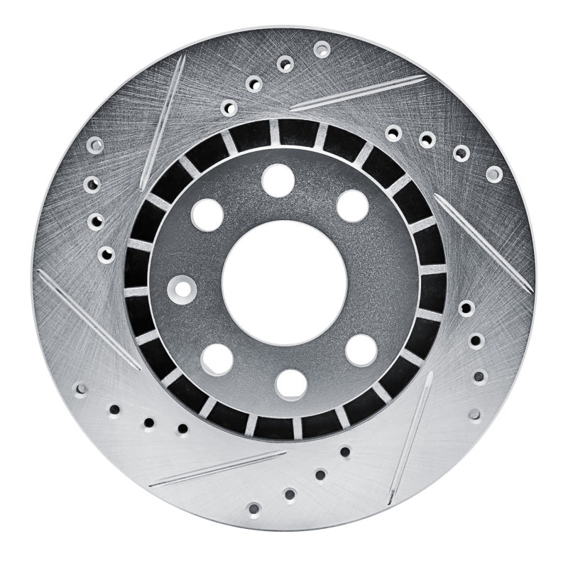 R1 Concepts R1 88-02 Daewoo Lanos Front Left Drilled & Slotted Silver Brake Rotor