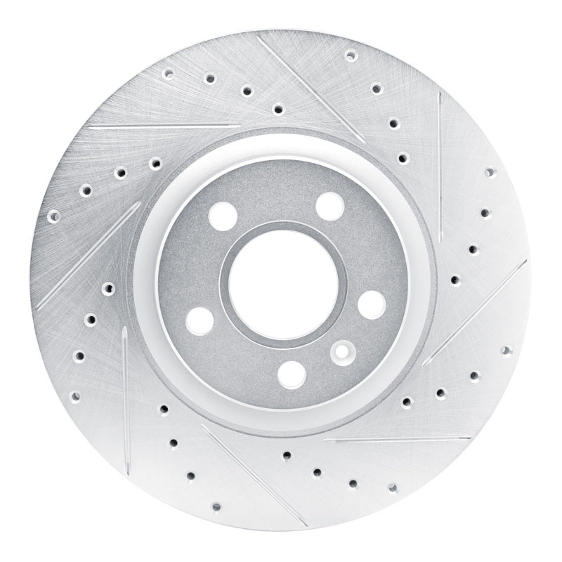 R1 Concepts R1 17-25 Volvo S90 Front Right Drilled & Slotted Silver Brake Rotor