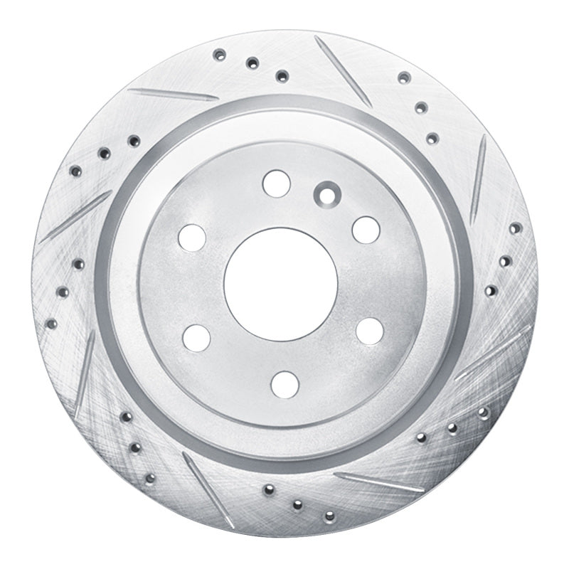 R1 Concepts R1 10-16 Cadillac SRX Rear Right Drilled & Slotted Silver Brake Rotor