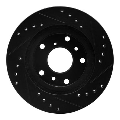 R1 Concepts R1 88-92 Ford Probe Front Left Drilled & Slotted Black Brake Rotor