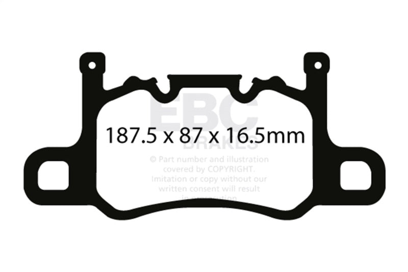 EBC Racing 13-15 Porsche 911 (991) GT3 3.8L (Cast Iron Rotor Only) RP-X Rear Brake Pads