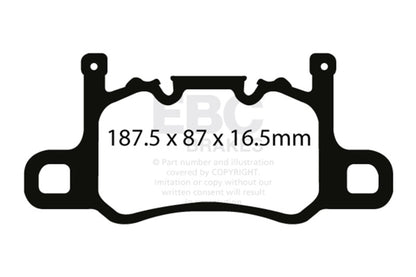 EBC Racing 13-15 Porsche 911 (991) GT3 3.8L (Cast Iron Rotor Only) RP-X Rear Brake Pads