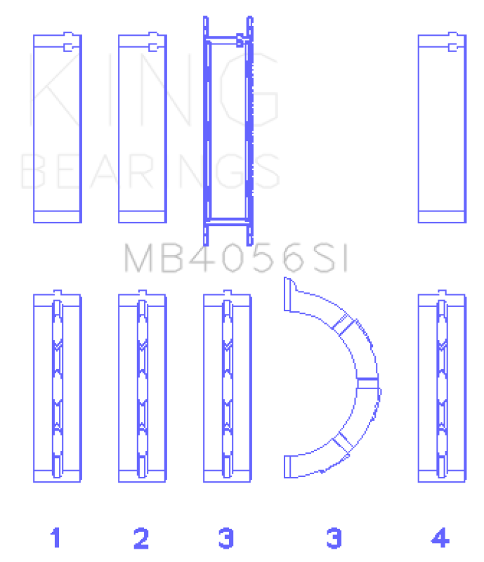 King Engine Bearings Crankshaft Main Bearing 0.5mm (Oversize) Ford Duratec V6