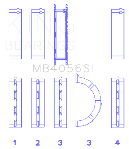 King Engine Bearings 97-07 Ford 2.5L/2.9L/3.0L (Size 0.25) Main Bearing Set