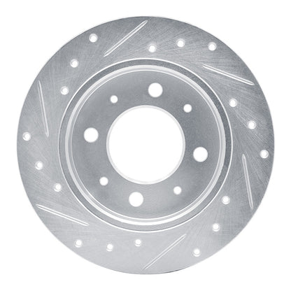 R1 Concepts R1 04-09 Kia Spectra Rear Right Drilled & Slotted Silver Brake Rotor