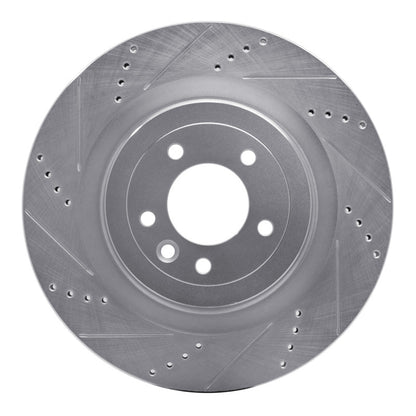 R1 Concepts R1 13-25 Land Rover Range Rover Rear Left Drilled & Slotted Silver Brake Rotor