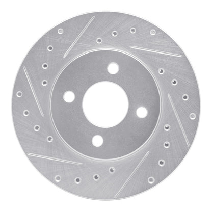 R1 Concepts R1 83-88 Chrysler E CLASS Front Left Drilled & Slotted Silver Brake Rotor
